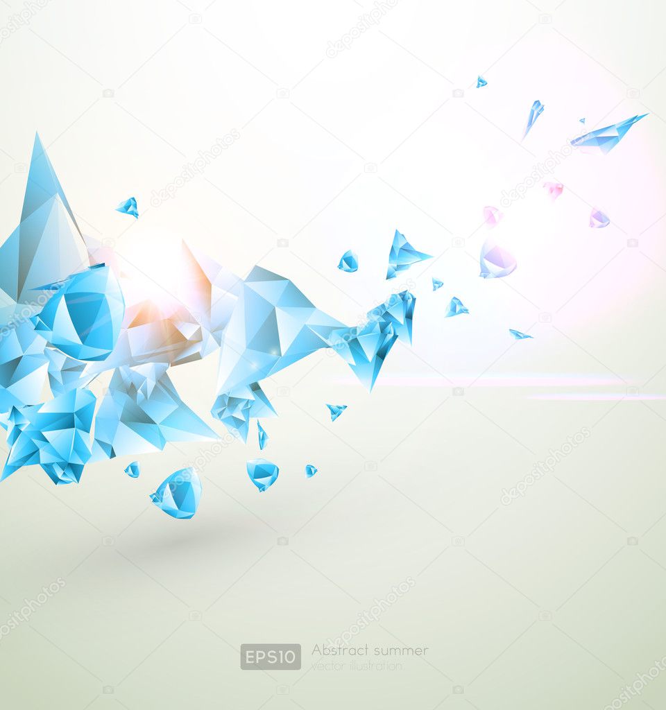 Abstract christmas background with ice pieces for new year design