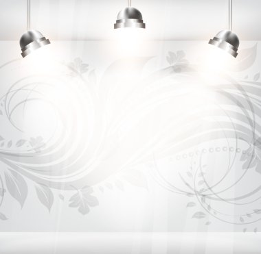 çiçek antika arka plan boş mağazası.