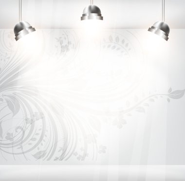 çiçek antika arka plan boş mağazası.