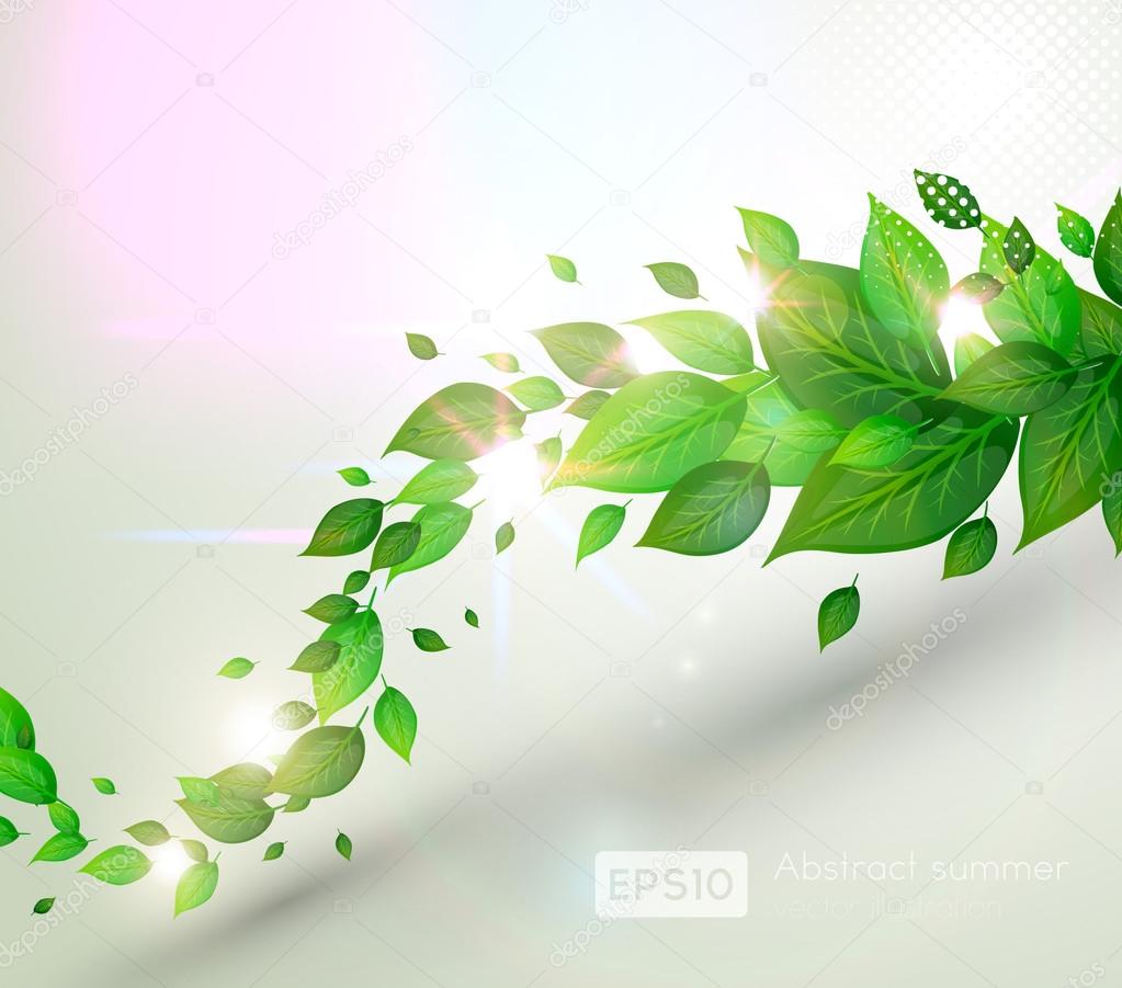 Fresh green leaves and sun shine for summer design