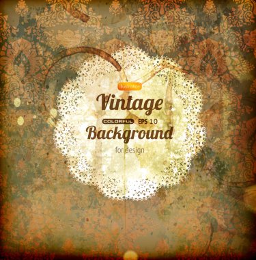 Klasik duvar kağıdı deseni, biraz aşınmış doku ve ışık efektleri ile zarif damask arka plan