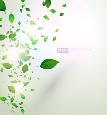 taze yeşil yaprakları ve güneş yaz tasarım