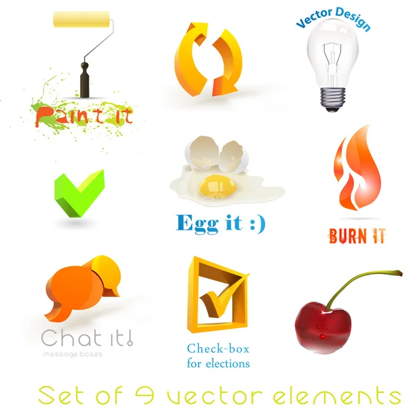 Set of vector elements for icon design. — Stock Vector