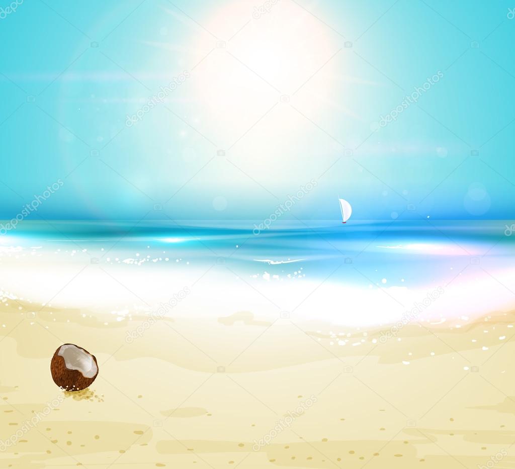 Sea beach background for holiday summer design