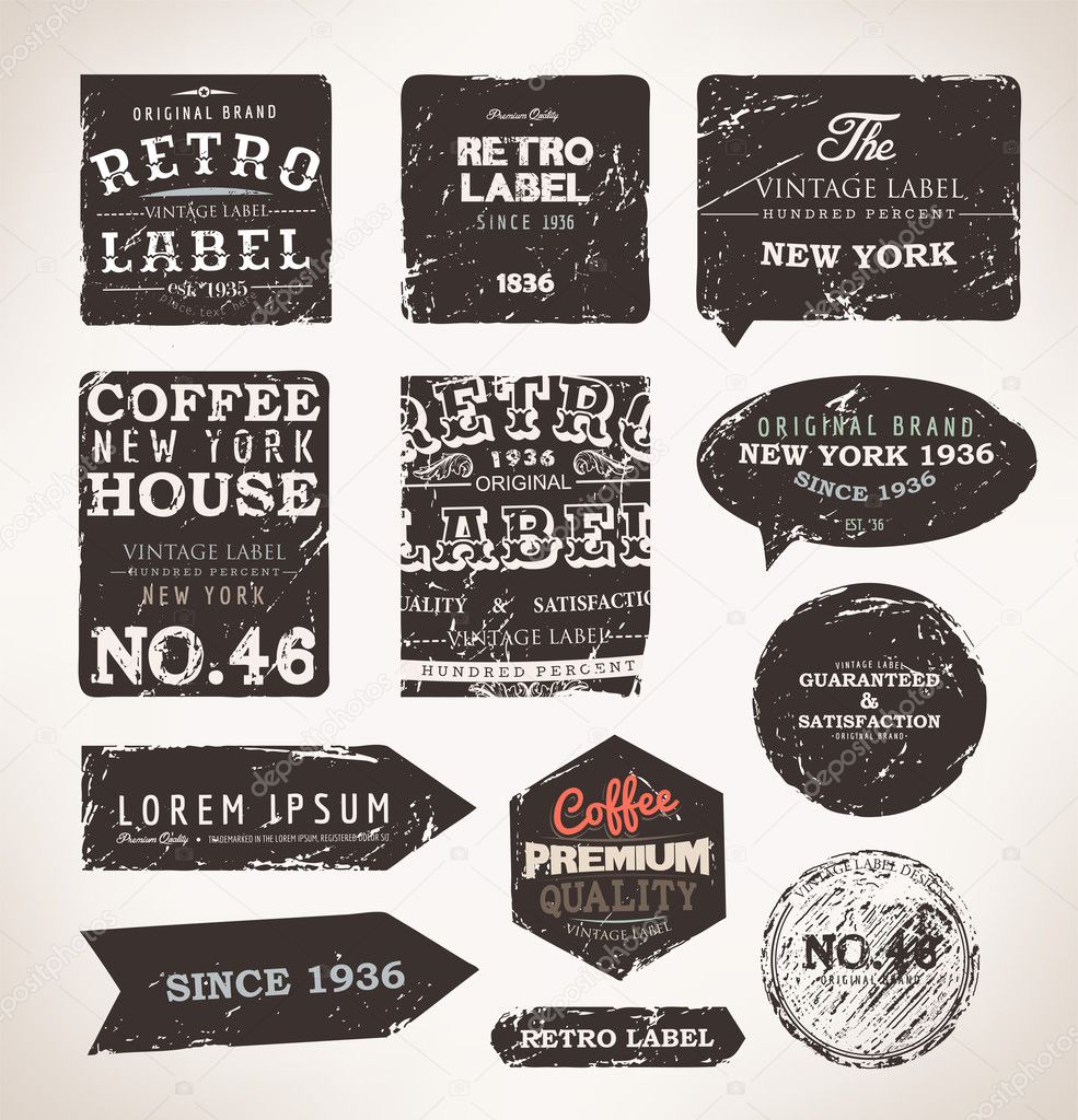 Old style Coffee frames and labels. Retro floral ornaments. Vintage ribbons, borders and other elements collection for Coffee design. eps10 vector set