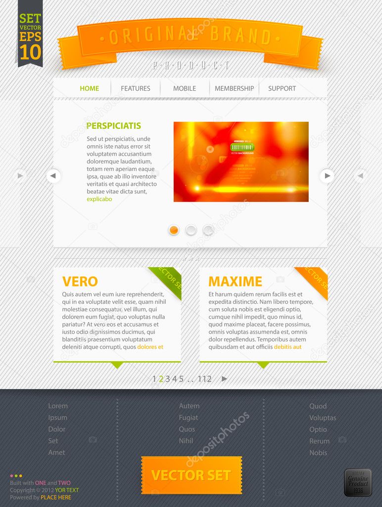 Abstract web site template design, vector eps10 Abstract orange blur background