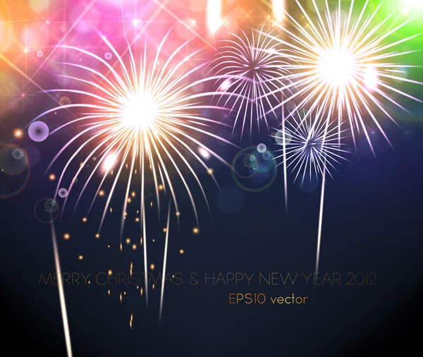 New Year's fireworks — Stock Vector