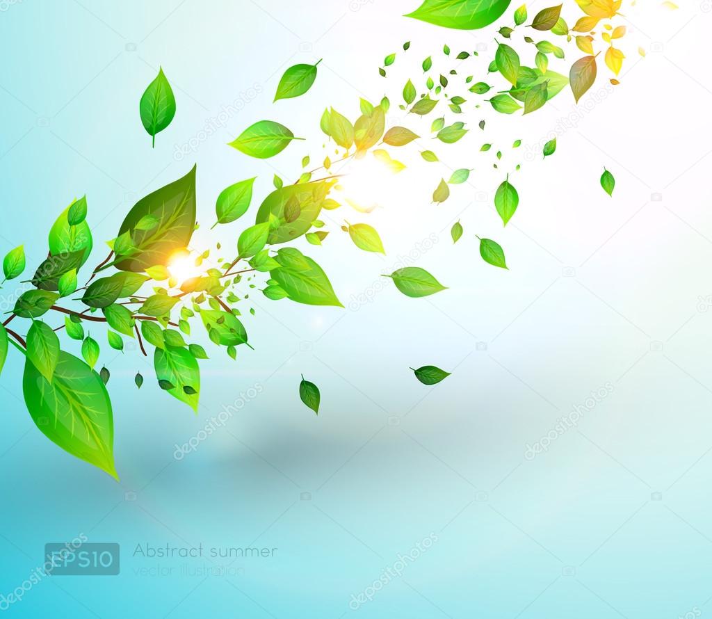 Fresh green leaves and sun shine for summer design