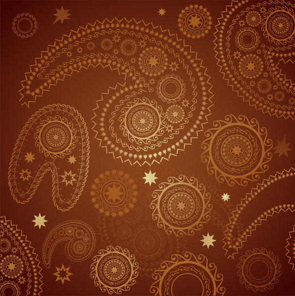 Золотой Детальный орнамент фона для яркого дизайна, вектор
