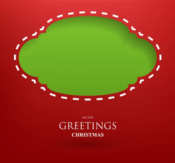 Yırtık kağıt Noel kare şeklinde. tatil tasarım vektör etiketi — Stok Vektör
