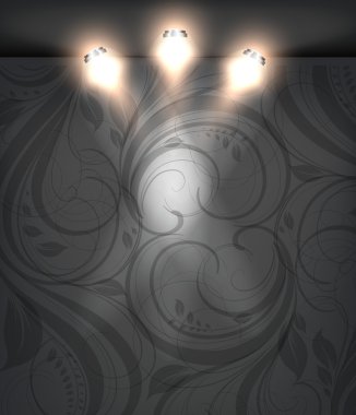 Dikişsiz floral siyah arka plan