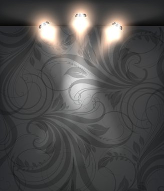 Dikişsiz floral siyah arka plan