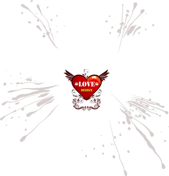 Coeur abstrait pour la Saint Valentin avec des ailes — Image vectorielle