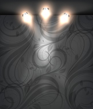 Dikişsiz floral siyah arka plan