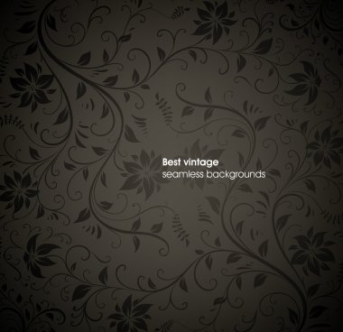 çiçek desenli duvar kağıdı tasarımı, siyah için dikişsiz çiçek arka plan