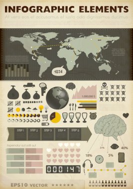öğeleri infographics ayarlayın. Dünya grafik harita ve bilgi