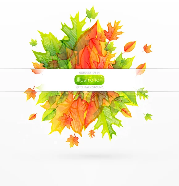 Autumn Background-Autumn Leaves Falling — Stock Vector