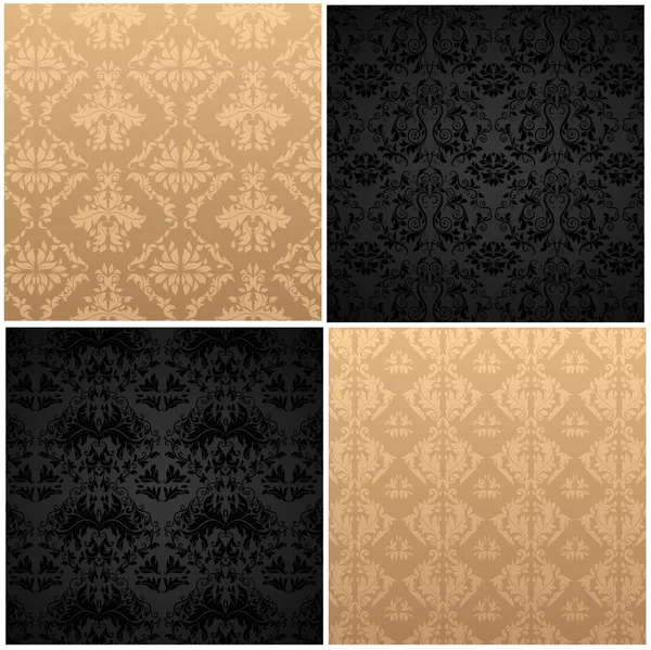 Set of seamless wallpaper pattern — Stock Vector