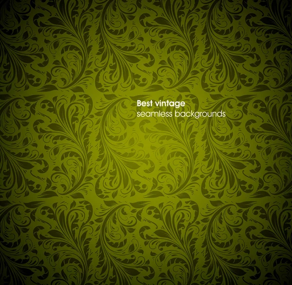 Fondo floral sin costuras verde — Vector de stock