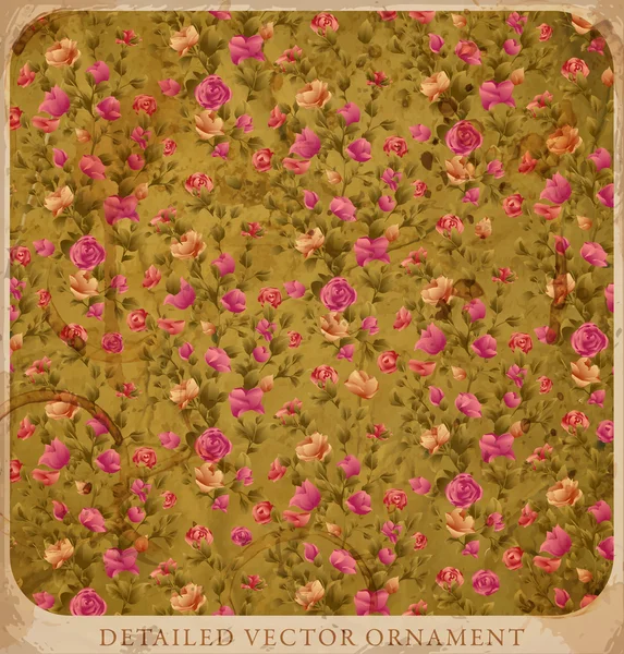 Παλιά άνευ ραφής λουλούδι στολίδι, παλιό χαρτί υφή για εκλεκτής ποιότητας σχέδιο — Διανυσματικό Αρχείο