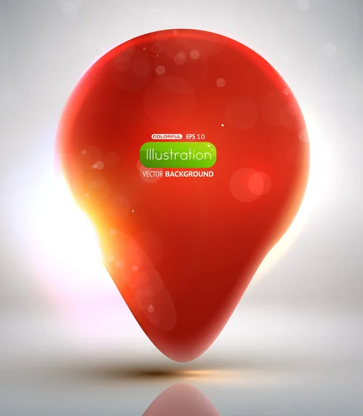 Abstracte achtergrond met rode bal als vector tekstballon — Stockvector