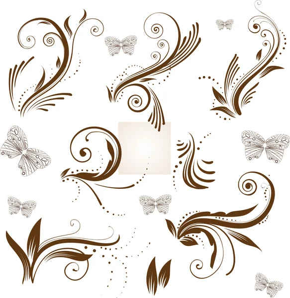 Floral designelementen — Stockvector