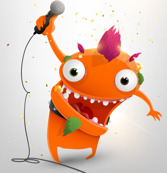 Смешной персонаж Rockstar, векторная иллюстрация
