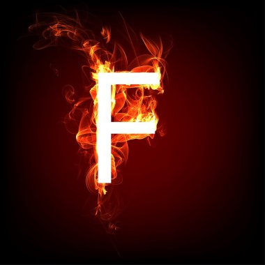 ateşli yazı sıcak alev tasarımı için. harf f
