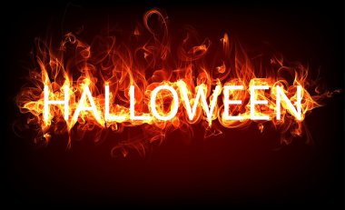 Fire Halloween for horror flame holiday design clipart
