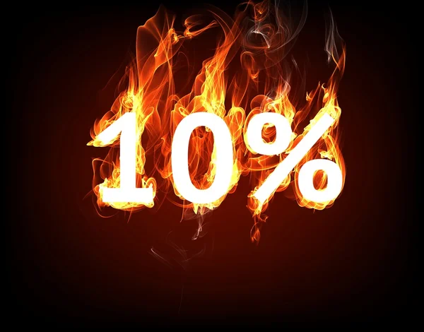 Fire Sale 10 percent for hot flame design — Stock Photo, Image