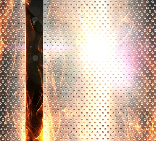 Metal banner background fired — Stock Photo, Image