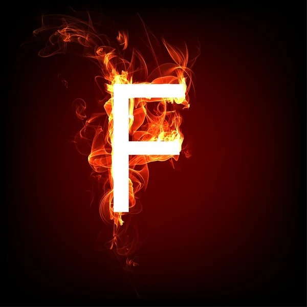 Fonte Fiery para design hot flame. Carta F — Fotografia de Stock
