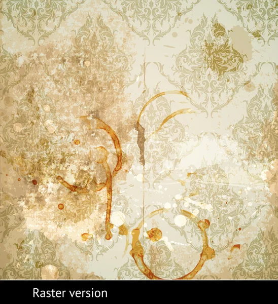 古典的な壁紙パターン、少し汚れた質感と光の効果とエレガントなダマスク織の背景 — ストック写真