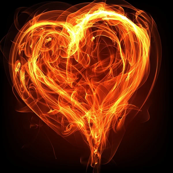 Coração a arder — Fotografia de Stock