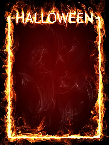 Cornice di fuoco di Halloween per invito alla fiamma horror . — Foto Stock