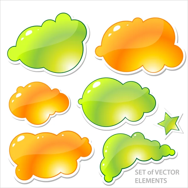 Collection of brightly colored, glossy web elements. — Stock Vector