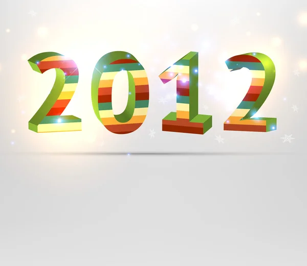 Feliz año nuevo 2012 3d mensaje vector de fondo . — Vector de stock