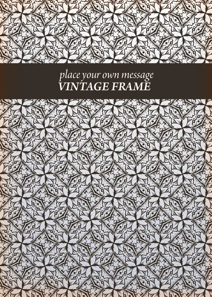 Vintage design template with seamless ornament — Stock Vector