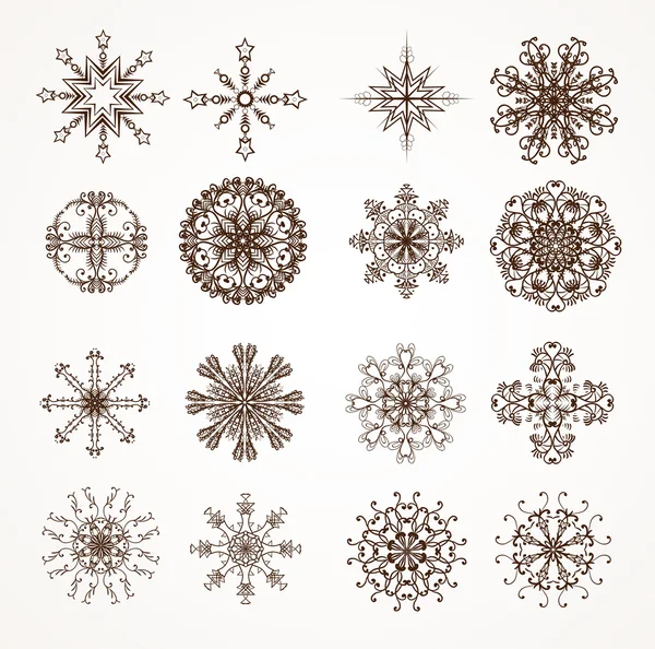 Snowflake winter set vector illustration for Christmas winter design — Stock Vector