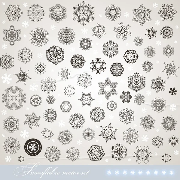 Snowflake winter set vector illustration for Christmas winter design — Stock Vector