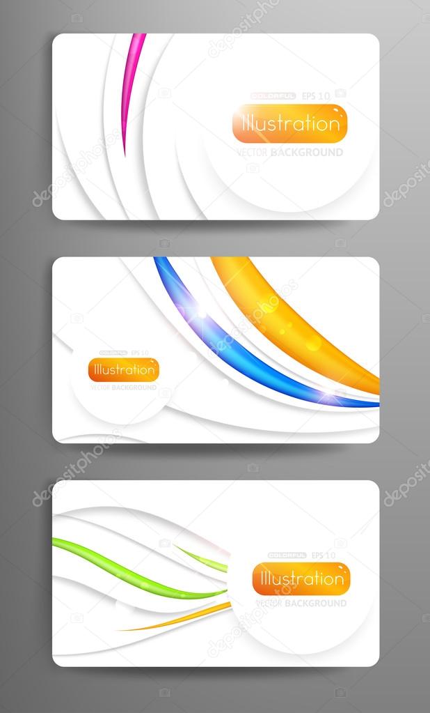 Set of abstract colorful gift cards.