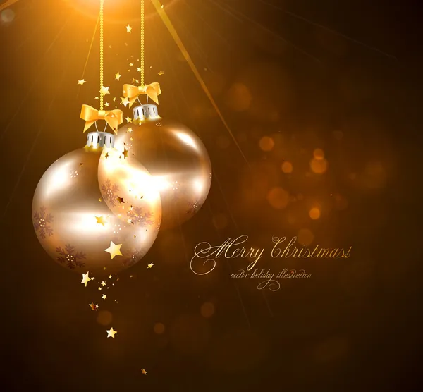 Elegant christmas background with baubles — Stock Vector