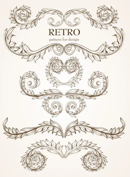 Marco floral vintage. Elemento para el diseño. — Vector de stock