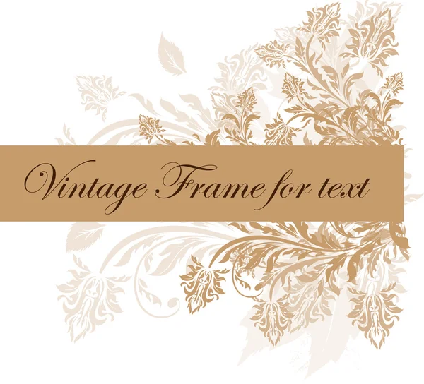 Vintage floral frame. Element for design. — Stock Vector