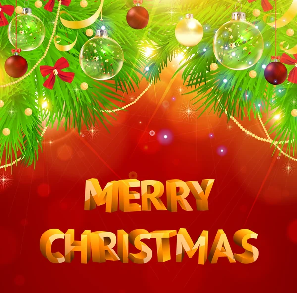 Jul bakgrund med dragon, jultomten, snögubbe, gåvor och christmas bollar för semester design — Stock vektor