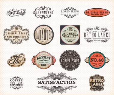 vektör kaligrafi tasarım öğeleri, çiçekler ve retro kare oyma seti, üstün kaliteli ve memnuniyeti vintage design etiketleri eski stil, vektör toplama garanti.