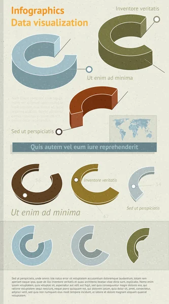 Elementos conjunto de infografías en estilo retro — Archivo Imágenes Vectoriales