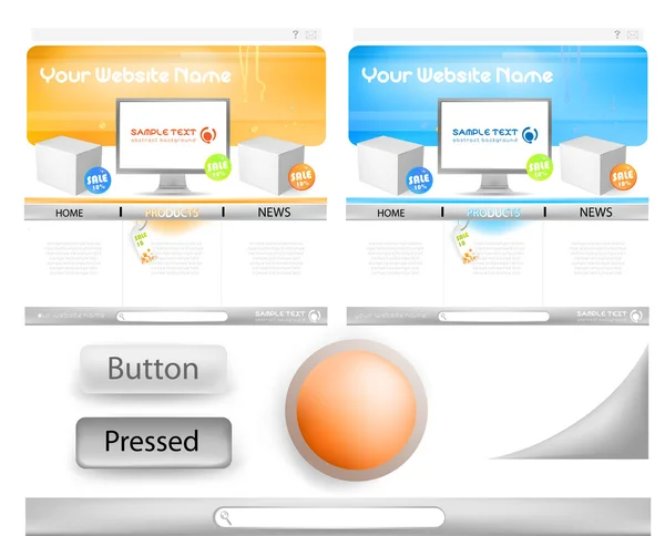 Modèle de site Web abstrait, vecteur eps10 fond flou orange abstrait — Image vectorielle