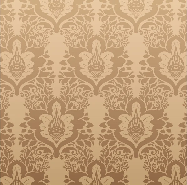 Elegant damask background with classical wallpaper pattern, slightly grungy texture and light effects — Stock Vector