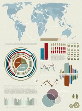 öğeleri infographics ayarlayın. Dünya grafik harita ve bilgi